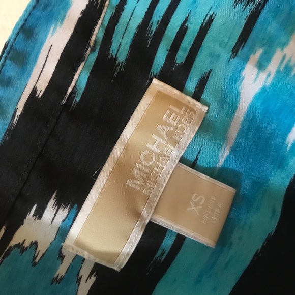 B4 Michael Kors Teal/black ikat print maxi dress - Picture 3 of 5